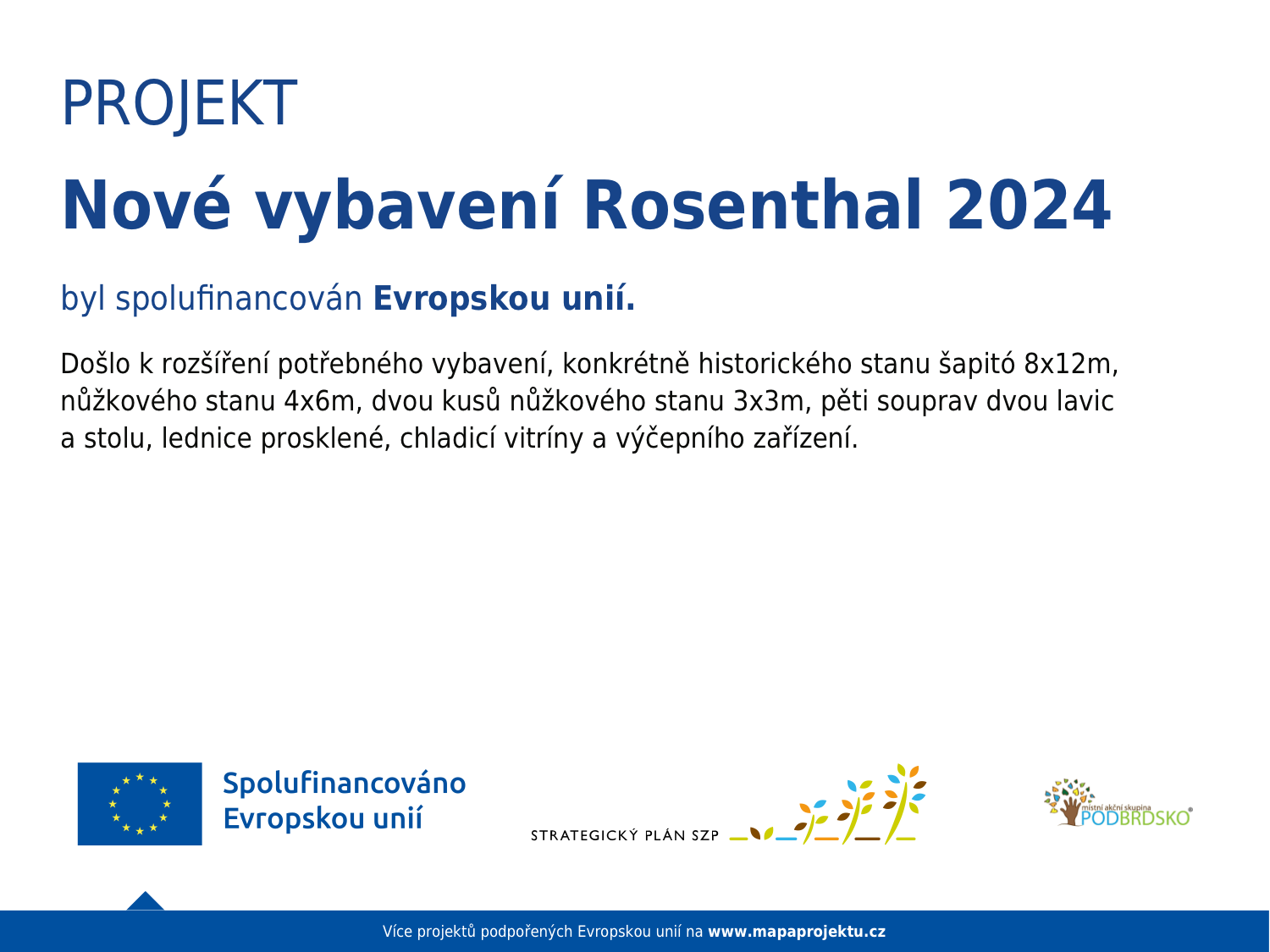 Nové vybavení Rosenthal 2024 – spolufinancováno Evropskou unií